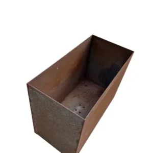 Plantekumme i 5mm rust stålplade 80×40×60cm (skjulte hjul)