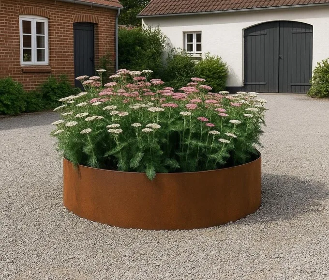Rundt højbed i cortenstål 5mm H40 cm