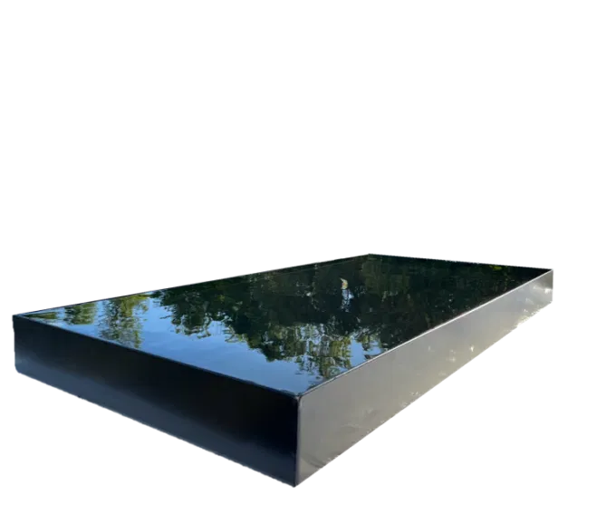 Spejlbassin 3mm sort lakeret,120x60x10cm