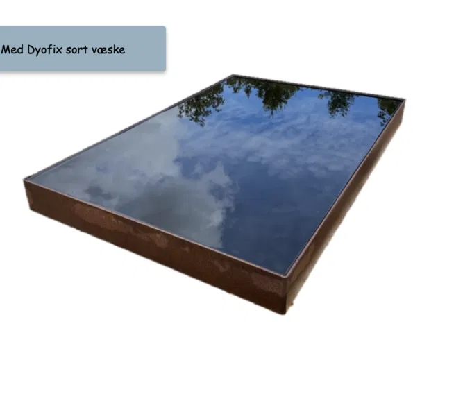 Spejlbassin i 5 mm Corten stål, 120x80x10cm