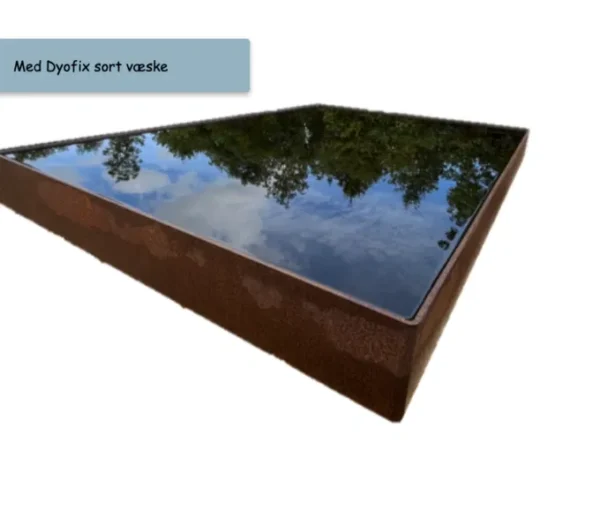 Spejlbassin i 5 mm Corten stål, 120x80x10cm