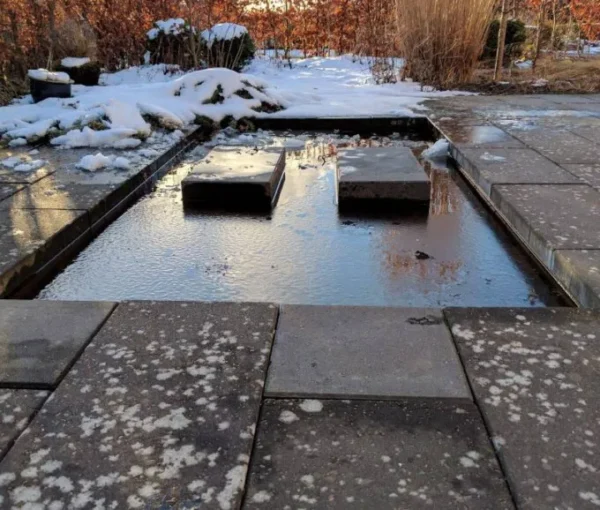 Spejlbassin i 5 mm Corten stål, 120x80x10cm
