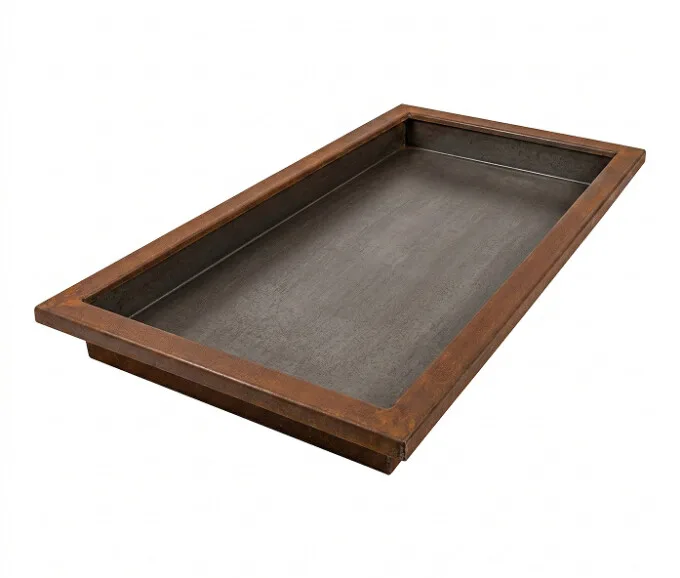Spejlbassin i 5 mm Corten stål måler 160 x 80 x 10 cm