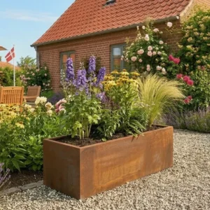 Corten plantekumme i 5mm stålplade, 120x40x40cm