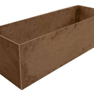 Plantekasse i 5 mm rust stålplade 80 x 40 x 35 cm. (uden hjul)