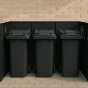 skraldespandsskjuler i metal – flere varianter