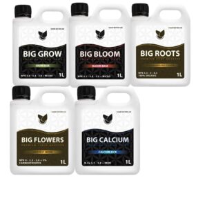 Big Plant Science – Komplet Gødnings Kit Standard tilbud (BIG GROW, BIG BLOOM, BIG CALCIUM ,BIG ROOTS og BIG FLOWERS)