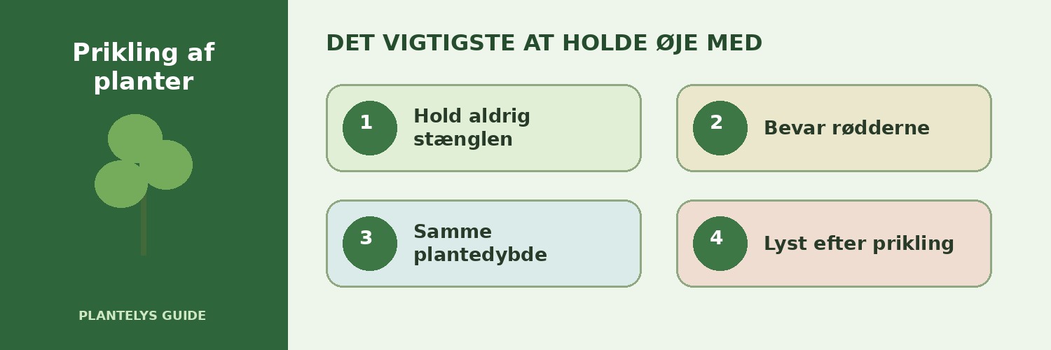 De vigtigste forhold ved prikling af planter
